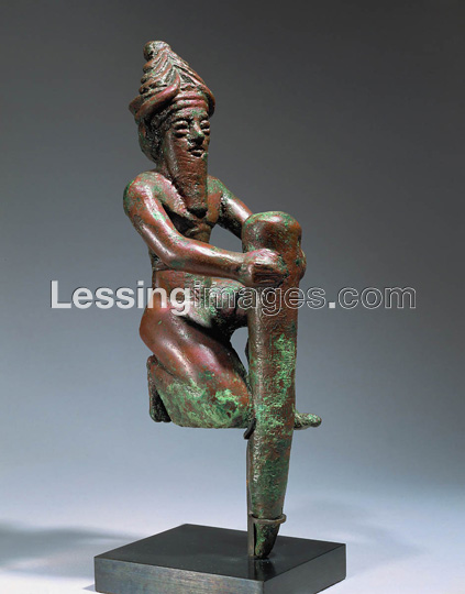 Figure of a god on a foundation nail, period of king Ur-Bau or Gudea, c. 2100 BCE