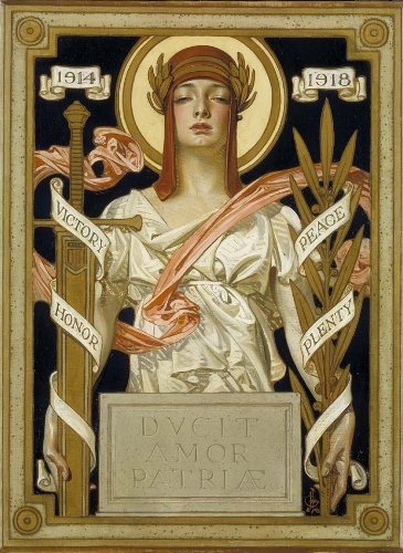 10f - goddess Columbia WW I 1914 - 1918, "Victory, Honor, Peace, Plenty"