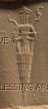 75 - Ningishzidda shaped as a foundation peg, Medical Scientist entwined with serpents representing the DNA double-helix