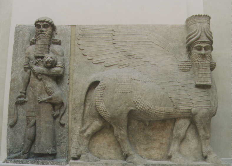 10 - Wall Reliefs, artifact images of beings in Uruk 