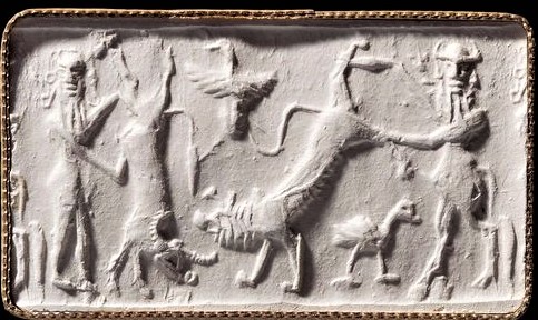 9i - Uruk's King Gilgamesh & Enkidu battle beasts