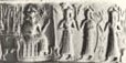 6k - Enlil seated at home in Nippur, Utu, Inanna, & Ninurta with plow; a time before man when the gods did the work on Earth Colony