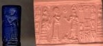 35 - Ninsun, her semi-divine son-king, Adad, & Bau seated with her guard dog