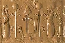 55a - Marduk's Spade-Rocket atop his ziggurat, & Mushhushshu symbols