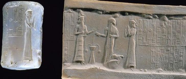 7 - Enlil, possibly the giant semi-divine mixed-breed king of Ur, Shulgi, & his mother goddess Ninsun; Ninsun espoused a semi-divine King named Lugalbanda, they had 2/3rds divine children who were appointed to kingships & the girls became priestesses of the temple residences of the gods
