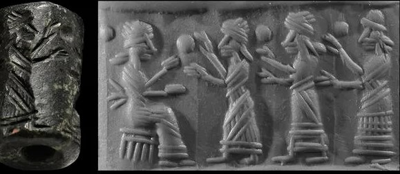 32 - Ninhursag & three unidentified goddesses